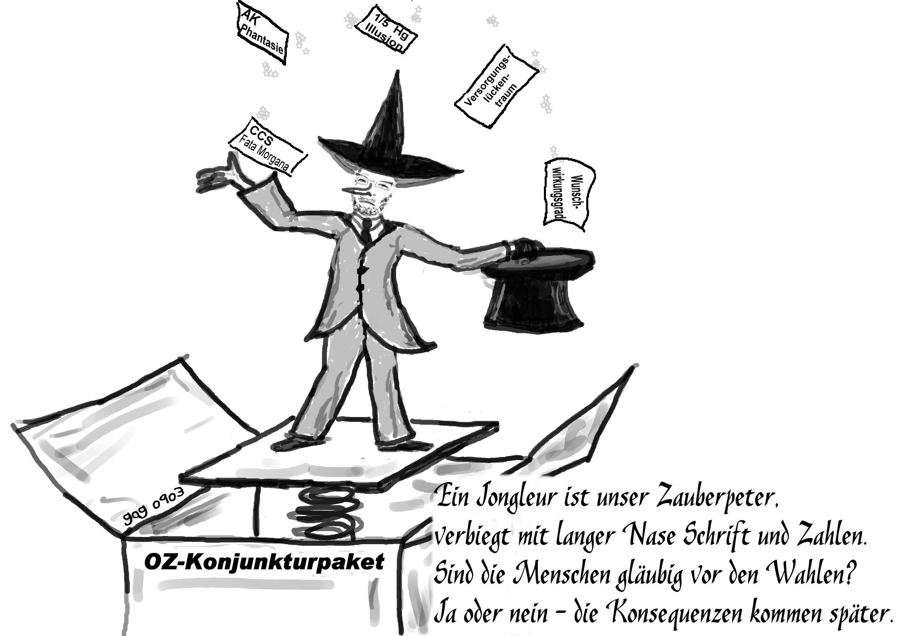 Karikatur Zauberpeter